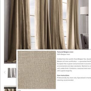 4 Restoration Hardware Belgian Curtains + Rings